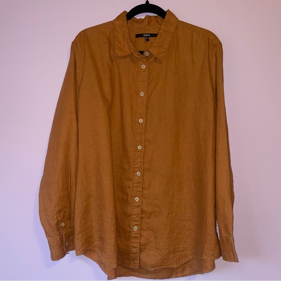 Quince Tops - Quince Brown Button Down Shirt